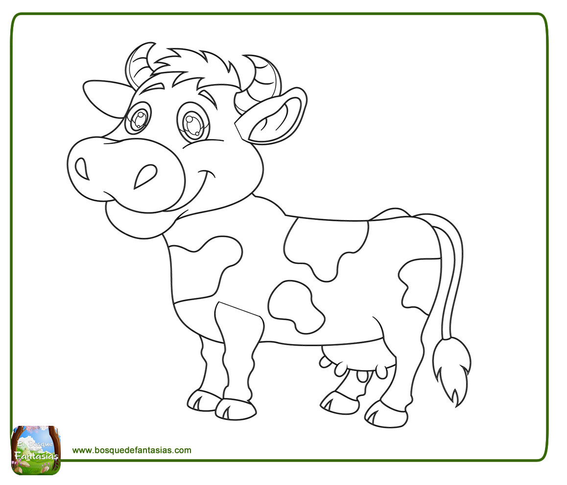 Dibujos Animados Para Colorear De Una Vaca Para Colorear