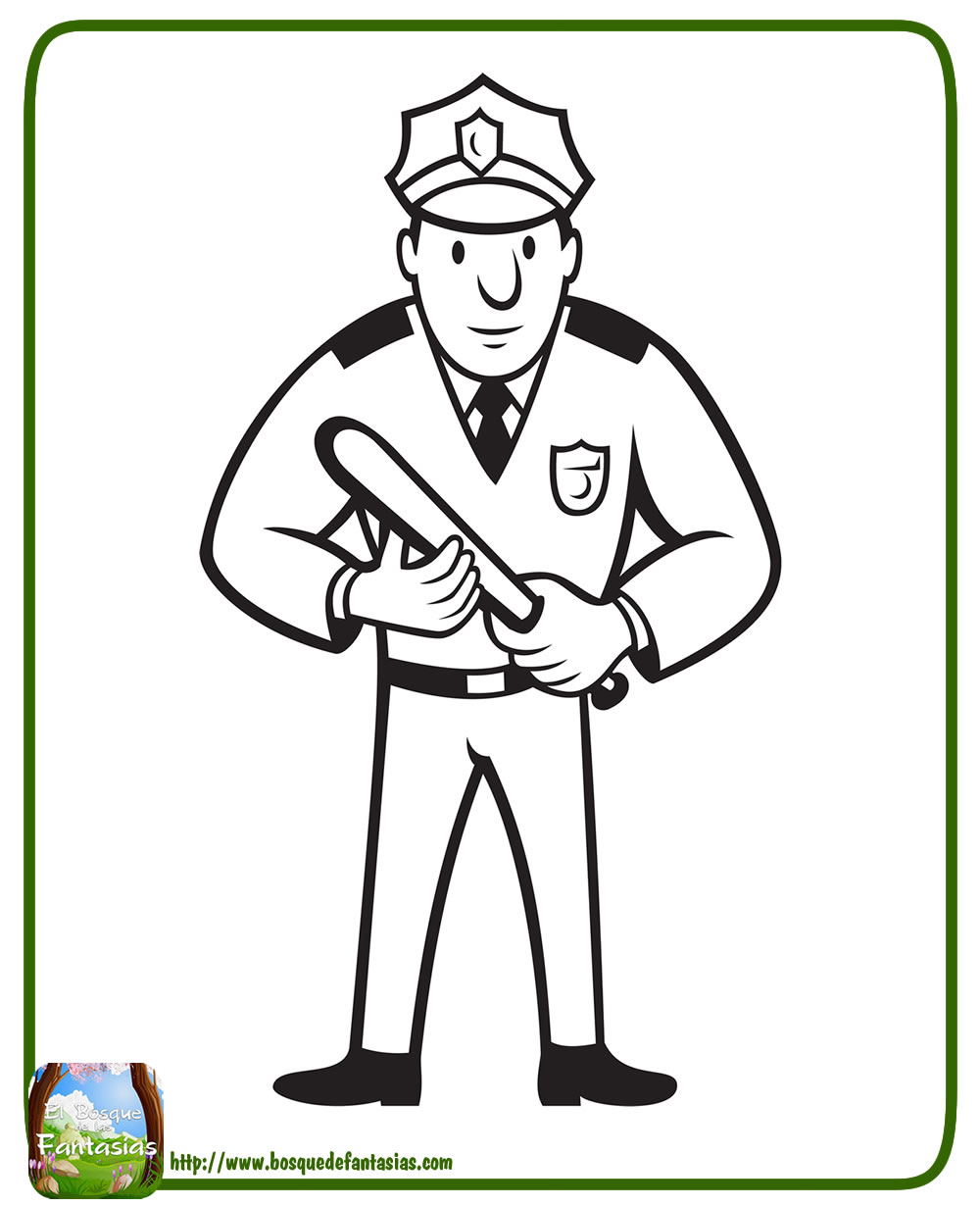 99 DIBUJOS DE POLICIAS ® Imágenes de policias para colorear y pintar