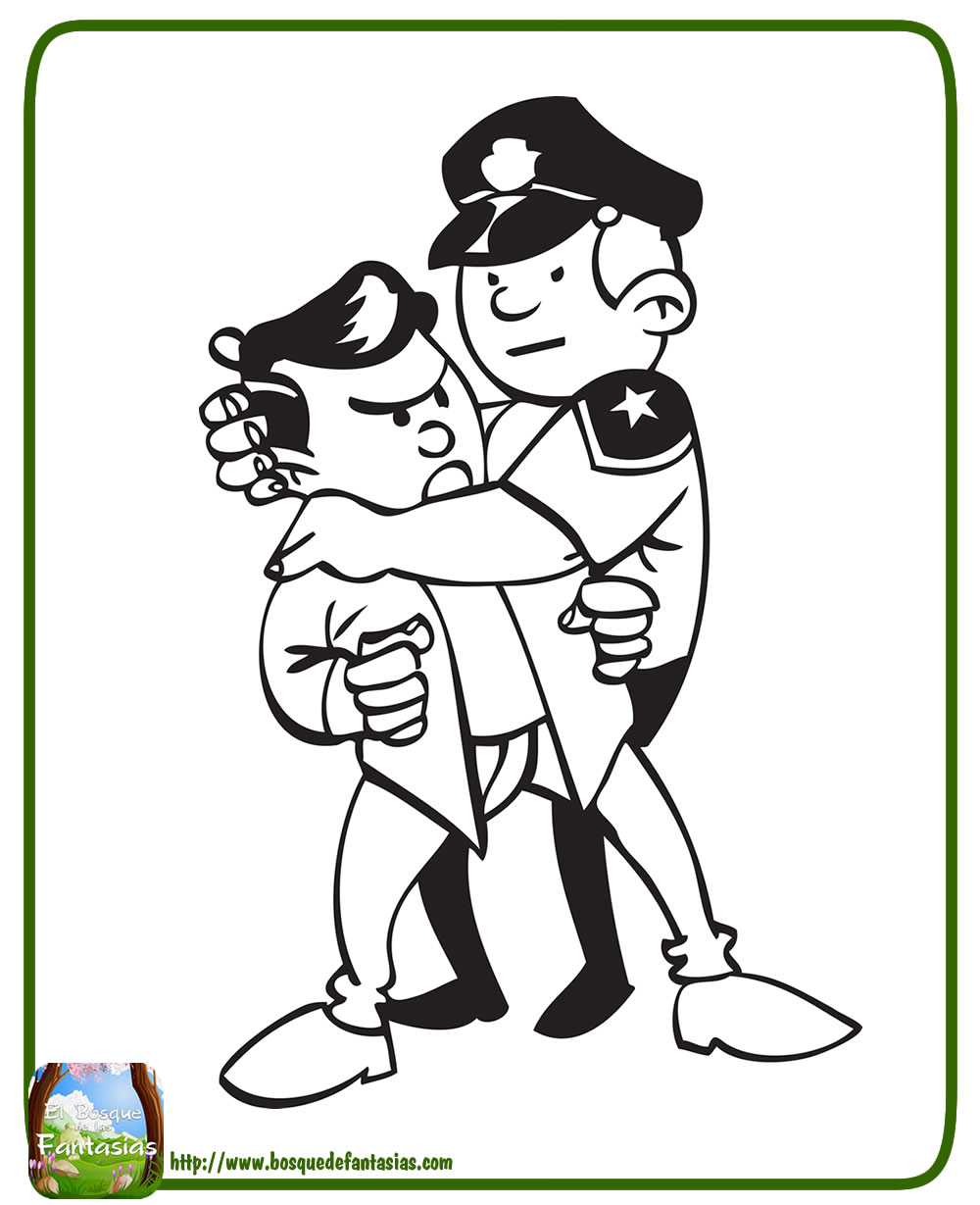99 DIBUJOS DE POLICIAS ® Imágenes de policias para colorear y pintar