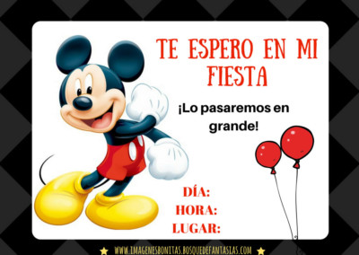 invitaciones de Mickey Mouse