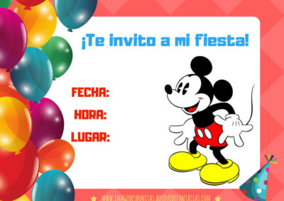 invitaciones infantiles de Mickey Mouse