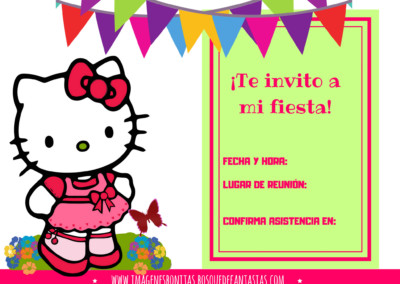 invitaciones infantiles de hello kitty