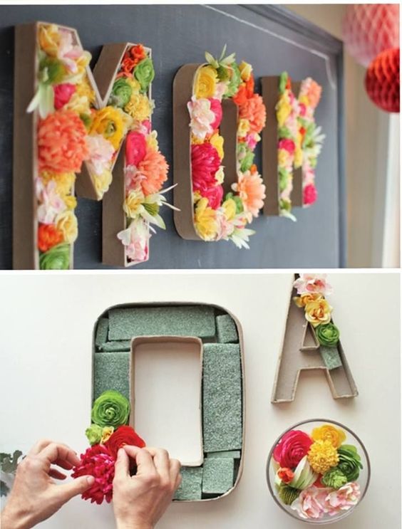 letras con flores